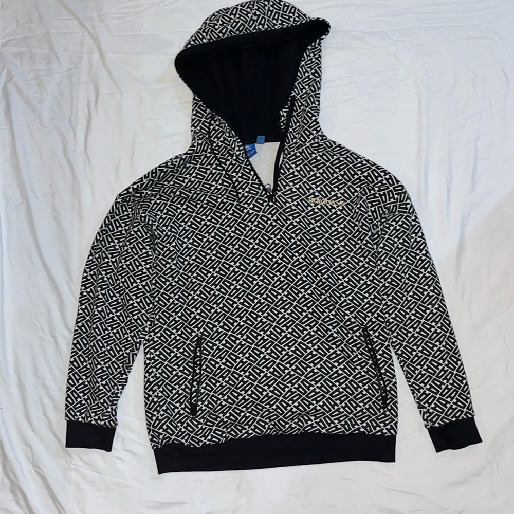 Adidas AA Designed White&Black Zipper Hoodie
